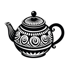 Tea Pot Isolated on white background, logo icons vector illustration