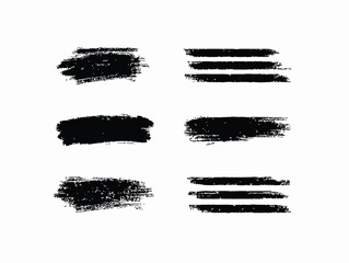 Grunge brush strokes in black on white textured background.