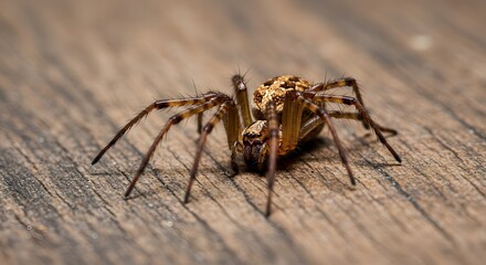 Spider on Wood Surface
