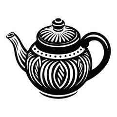 Tea Pot Isolated on white background, logo icons vector illustration