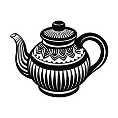 Tea Pot Isolated on white background, logo icons vector illustration