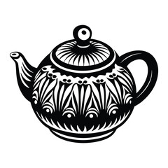Tea Pot Isolated on white background, logo icons vector illustration