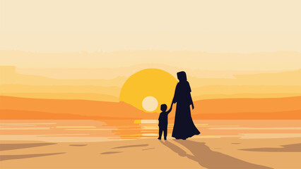 Mother's Day Special - Mother Child Love Relationship and Bonding - Silhouette