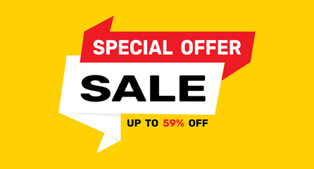 59% discount special offer sale icon vector background