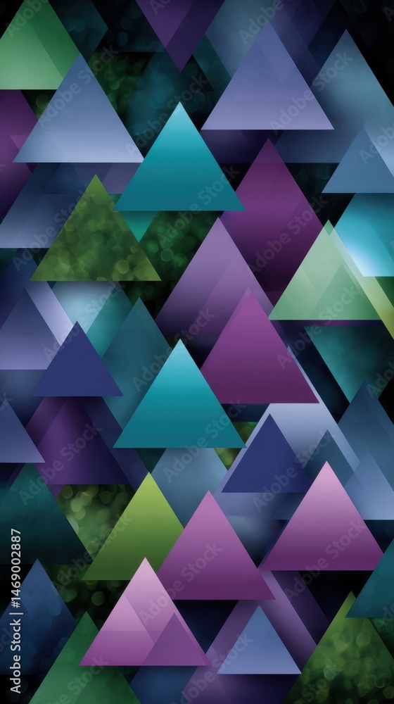 Poster geometric triangles in gradient colors creating a modern abstract pattern layered backdrop perfect f
