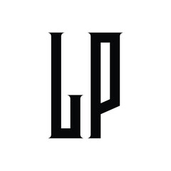 LP monogram logo design letter text name symbol monochrome logotype alphabet character simple logo