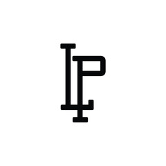 LP monogram logo design letter text name symbol monochrome logotype alphabet character simple logo