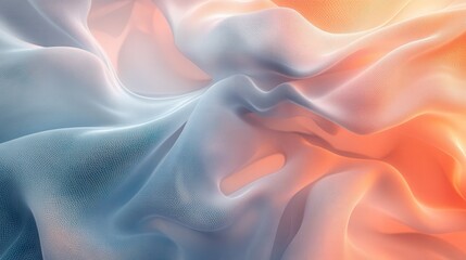 Obraz premium Abstract Swirling Fabric Teal, Blue and Orange Hues