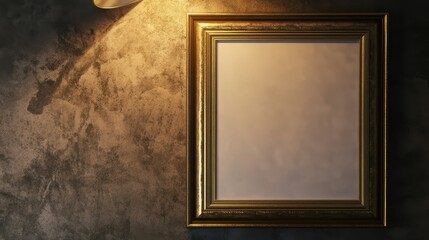 Elegant Frame with Empty Space Against Dark Textured Wall