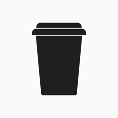 Coffee cup black and white illustration