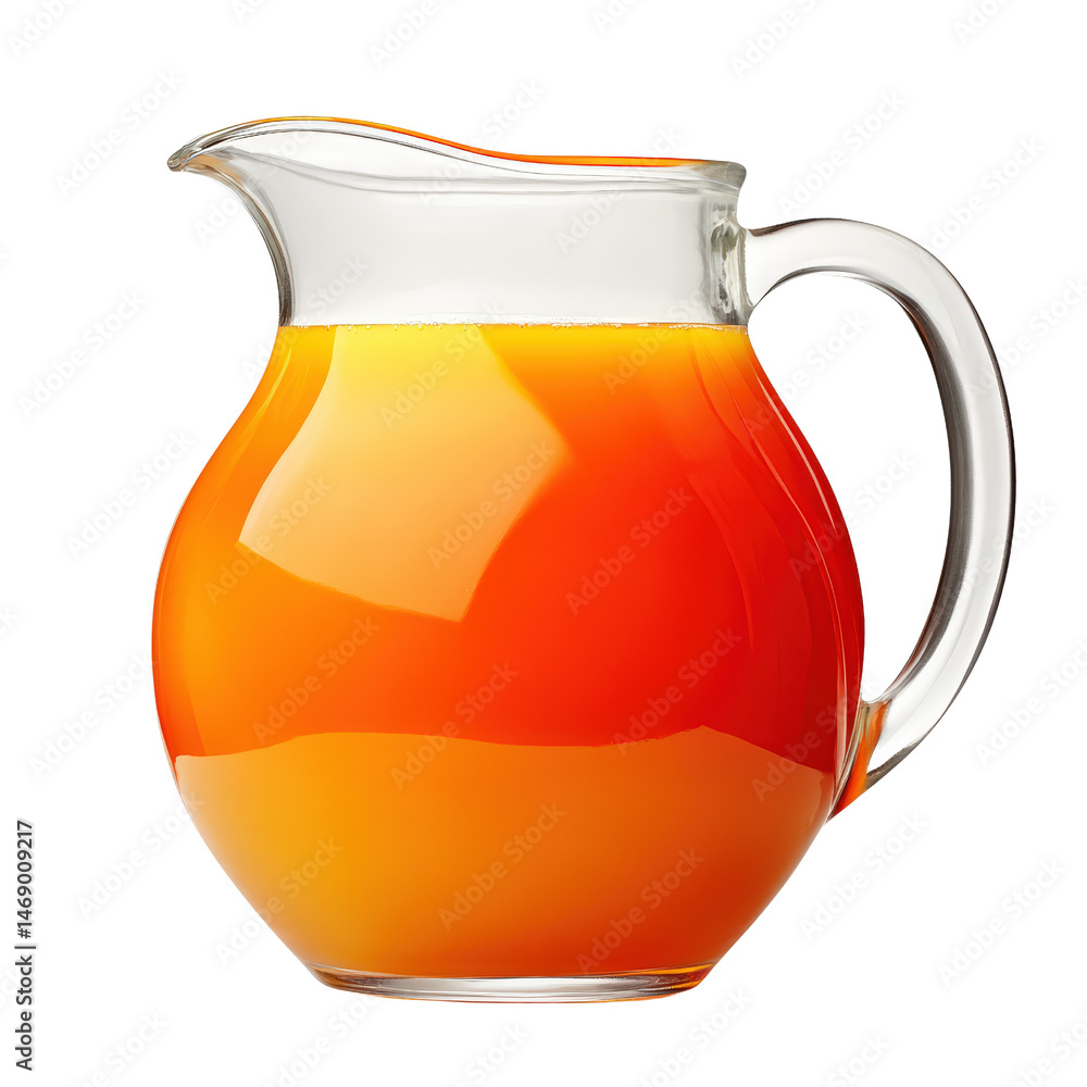 Poster refreshing pitcher filled with freshly squeezed orange juice on a light surface capturing the essenc