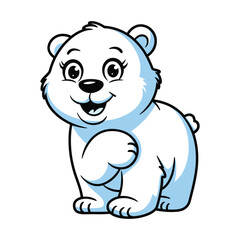 Obraz premium Cute polar bear cartoon illustration