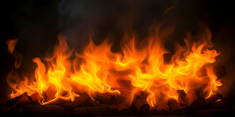 Flame Over Wood Burning