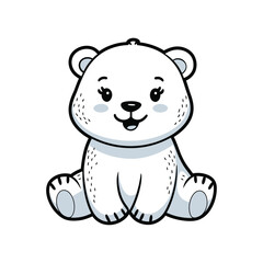 Fototapeta premium Cute polar bear cartoon illustration