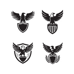 Fototapeta premium eagle on a shield