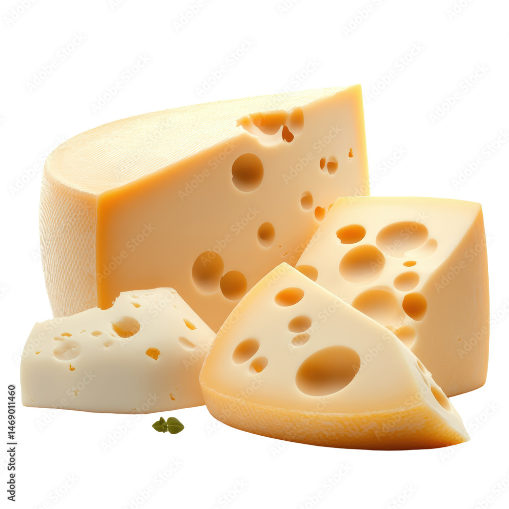 Poster delicious selection of various types of cheese displayed on a rustic wooden board for a gourmet culi
