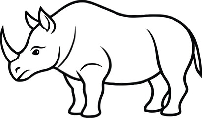 vector illustration of a black rhino