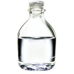 A clear bottle of fresh water set against a neutral background highlighting the importance of hydration and health isolated on transparent background..