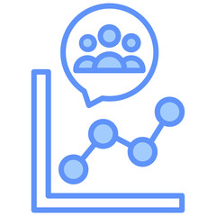 Visitors Outline Blue Color Icon