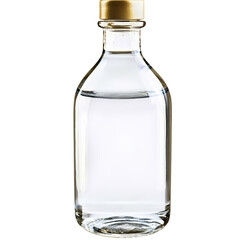 Clear bottle of fresh drinking water on a neutral background highlighting the purity and essential nature of hydration isolated on transparent background..