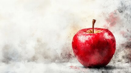 Artistic depiction of a single red .