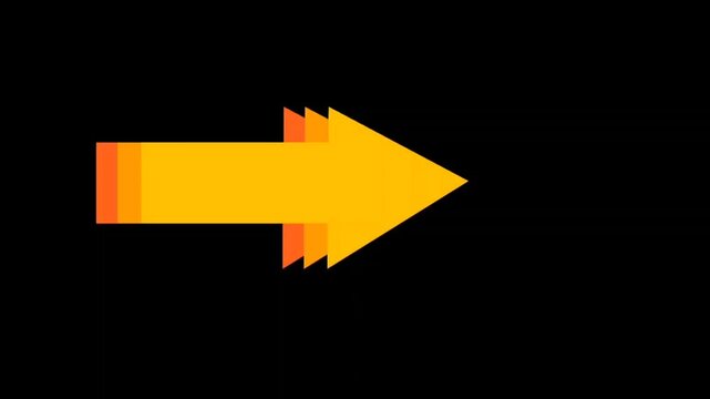 Colorful cartoon arrow icon with motion effect &ndash; forward or backward animation sticker

