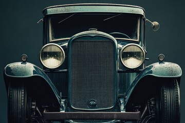 Vintage car, front view, classic design
