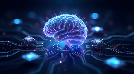 Fototapeta premium Abstract human brain image futuristic design