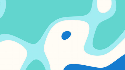 Abstract Organic Minimalist Liquid Shapes in Light Blue White and Dark Blue Background