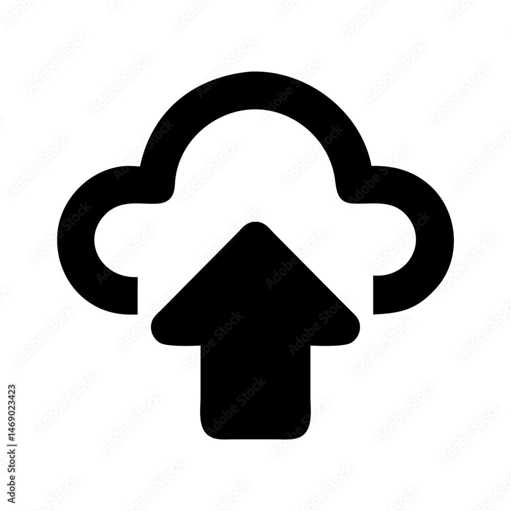 Poster cloud upload data transfer icon