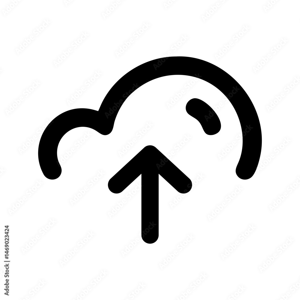 Poster cloud upload data icon