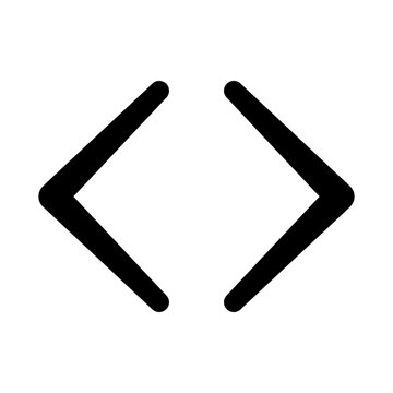 code brackets icon silhouette vector

