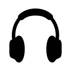 headphones silhouette vector icon
