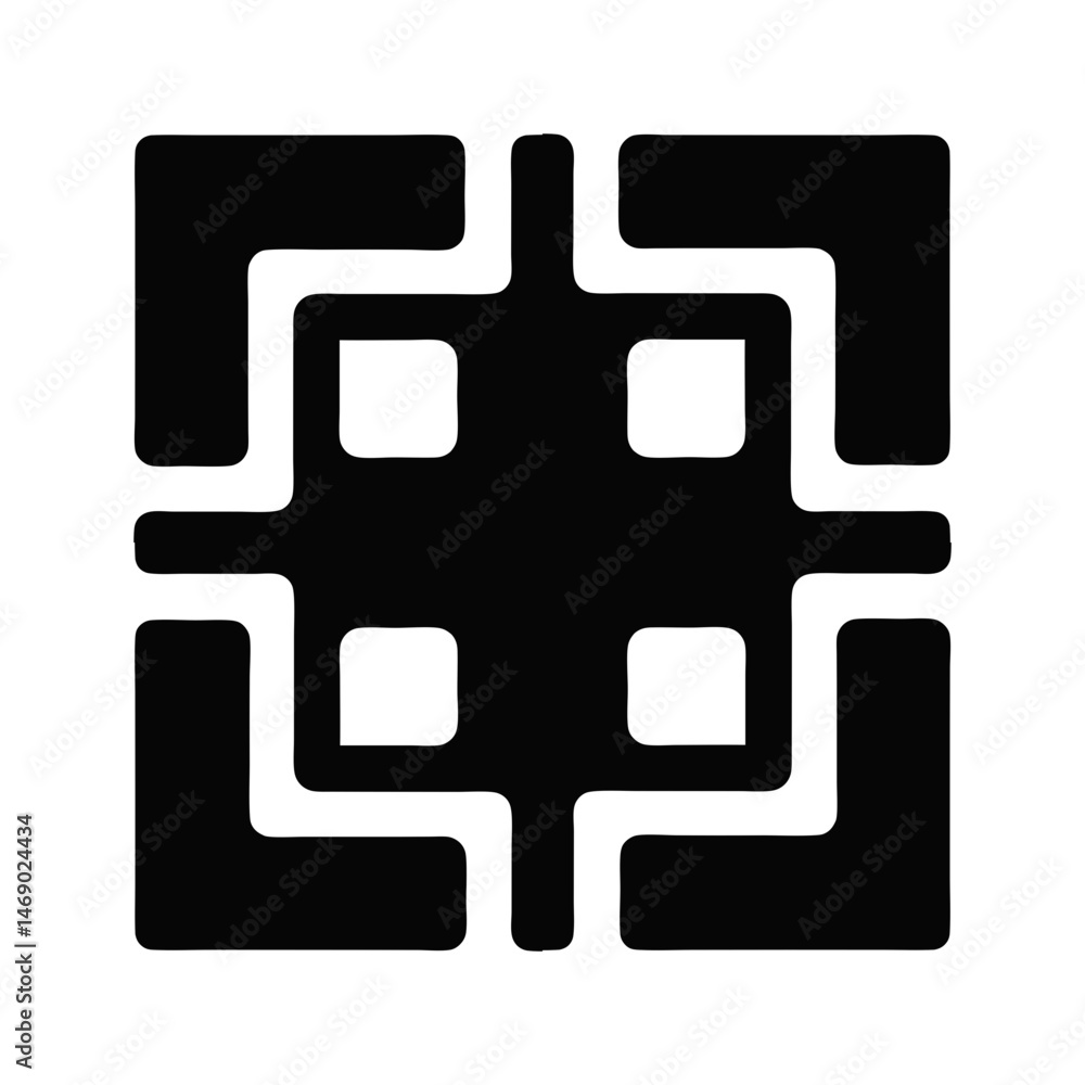 Poster qr code icon digital scan