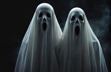 お化け, ゴースト, 仮装, ハロウィン, コスプレ, 恐怖, 暗い, 呪, 