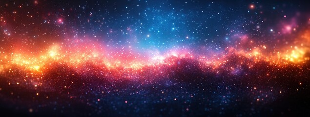 Obraz premium Colorful cosmic nebulae with shimmering stars.