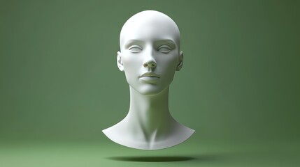 Serene Floating Head, Green Studio, Calm, Mind