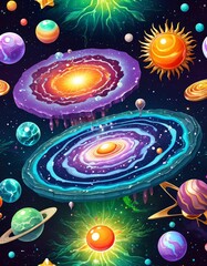 Different aesthetic and artistic visual designs for people curious about the universe, existence and creation