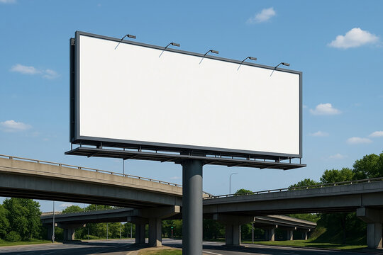Billboard mockup under bright daylight, ideal for commercial ad previews and urban promotion.