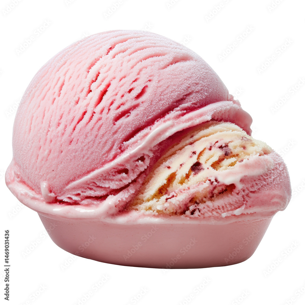 Aufkleber a scoop of pink ice cream in a cone with a creamy texture and toppings perfect for a refreshing summ