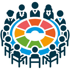 Business professionals planning and discussing projects in office meeting with teamwork collaboration productivity and corporate communication strategy vector