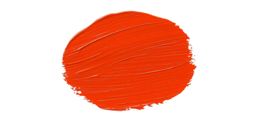 A vibrant circular brush stroke in bold orange color, showcasing an artistic expression, suitable for backgrounds or creative projects, with a clean, uncluttered appearance