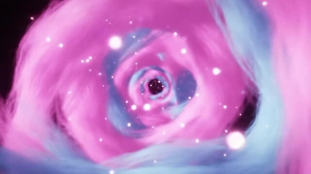 Whimsical Pink & Blue Swirls: Dreamcore Animation. 