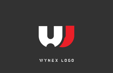 Modern Minimalist W Latter Logo Design, White and red typography