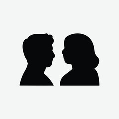 Male and Female Figure Silhouettes - Minimalist Black and White Vector