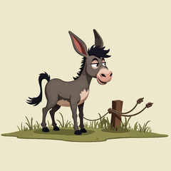 A brown cartoon deer silhouette, a wild mammal illustration