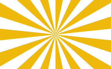 Abstract geometric sunburst with yellow and white straight rays. Symmetrical, evenly spaced, and sense of explosion or energetic motion. Clean, minimalistic aesthetic bright, stylized sunrise or burst