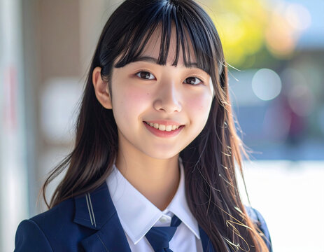 笑顔の女子高生