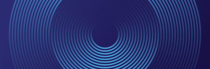 Abstract blue glowing geometric lines on dark blue background. Modern shiny blue circle lines pattern. Futuristic technology concept. Suit for cover, poster, banner, brochure, header, website. eps 10