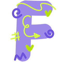 Fun Doodle Scribble Font Alphabet Graphic Illustration